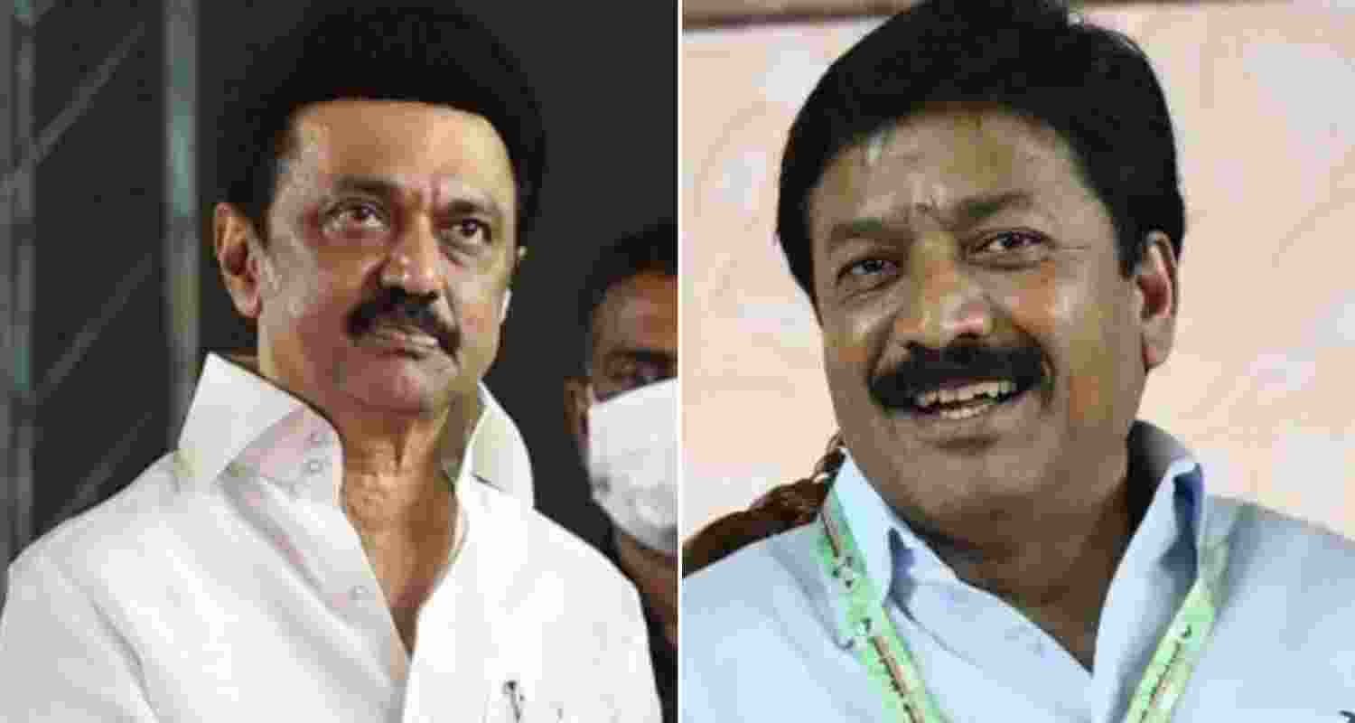 Tamil Nadu CM MK Stalin (left) and former AIADMK Rajya Sabha MP CV Shanmugam. 