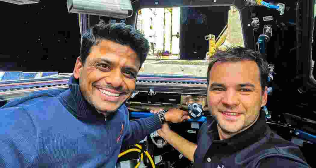 Gp Capt Shubhanshu Shukla shares a selfie with Hungarian astronaut Tibor Kapu inside the Cupola module of the ISS.