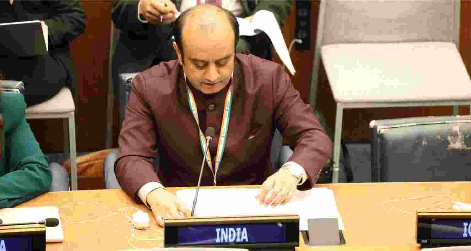 Rajya Sabha MP Sudhanshu Trivedi at the United Nations.