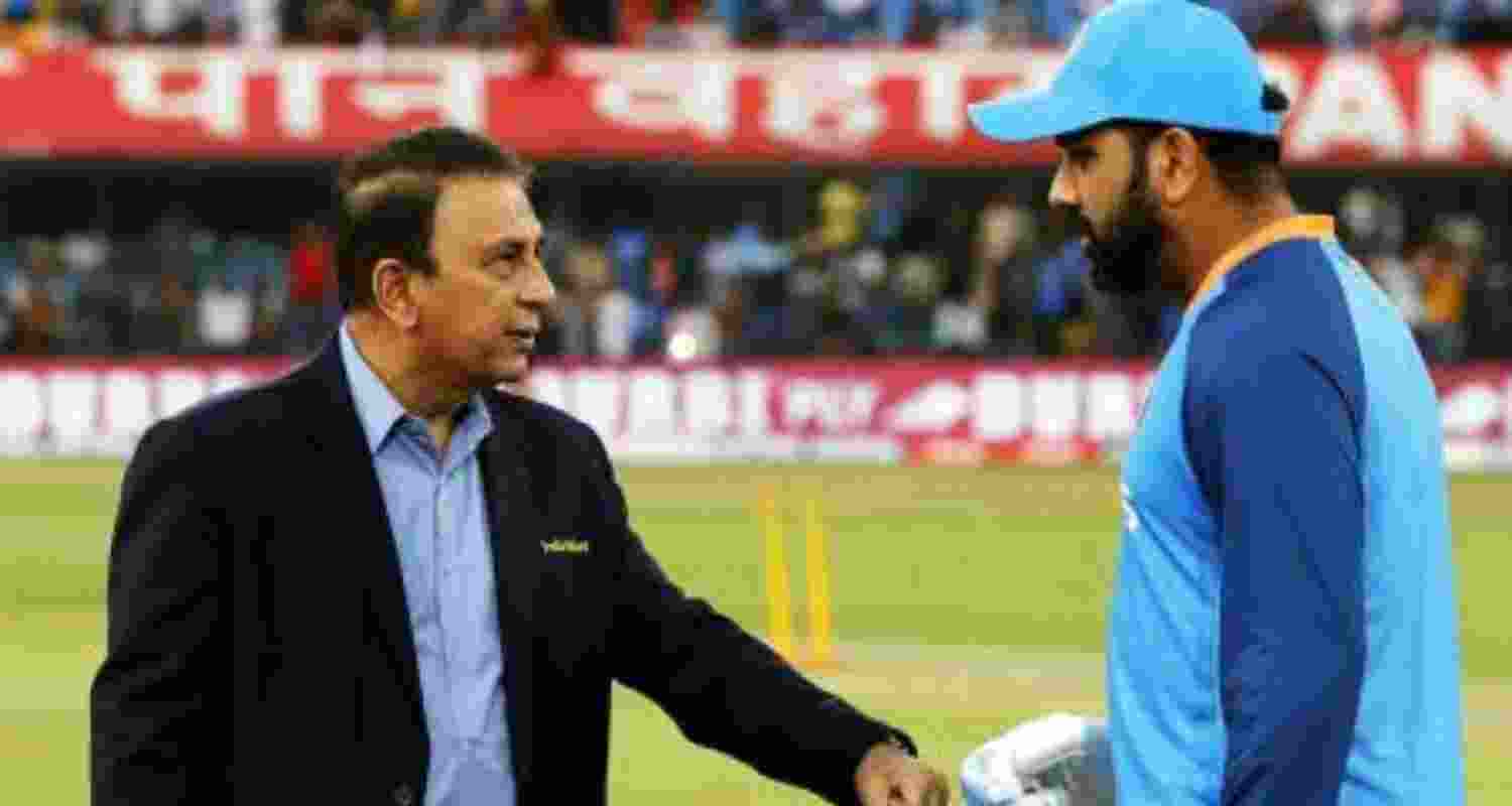 Indian skipper Rohit Sharma with legendary batsman Sunil Gavaskar.