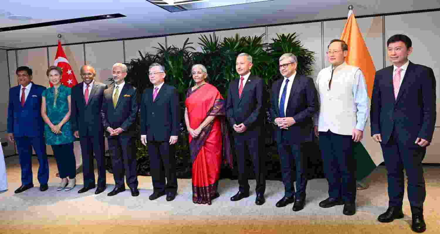 A file photo of delegates at the India-Singapore Ministerial Roundtable held in 2024.