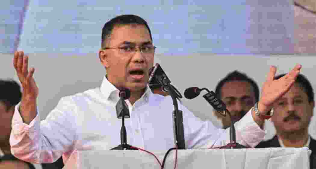 Tarique Rahman, son of former prime minister Khaleda Zia and Bangladesh Nationalist Party (BNP)'s acting chairman addresses supporters during a rally after his arrival in Dhaka.