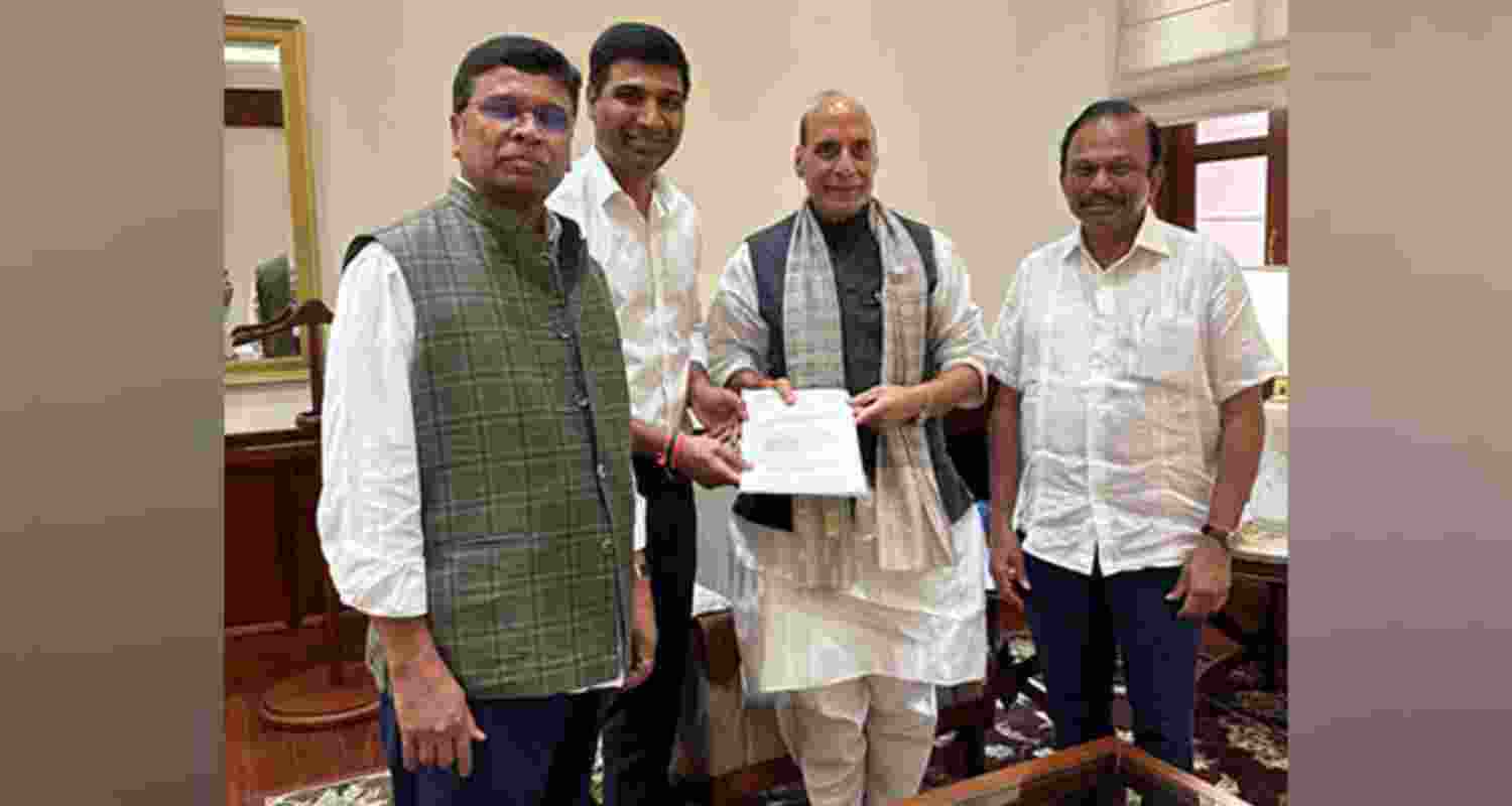 TDP MPs meet Rajnath, pitch Naidu’s defence vision