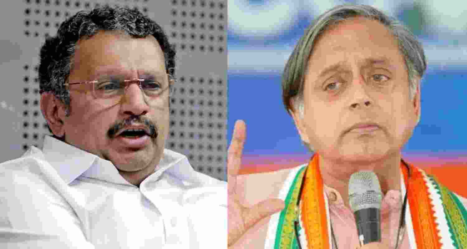 Congress leaders K Muraleedharan and Shashi Tharoor.