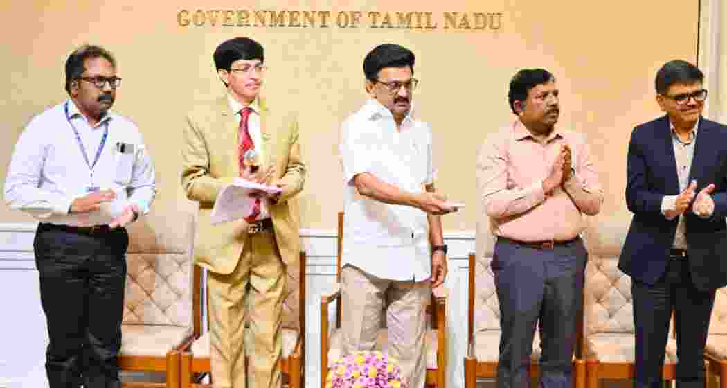 Chief Minister M.K. Stalin commissions the first unit of Udangudi Thermal Power Plant via video conferencing, at the Secretariat in Chennai on Friday.