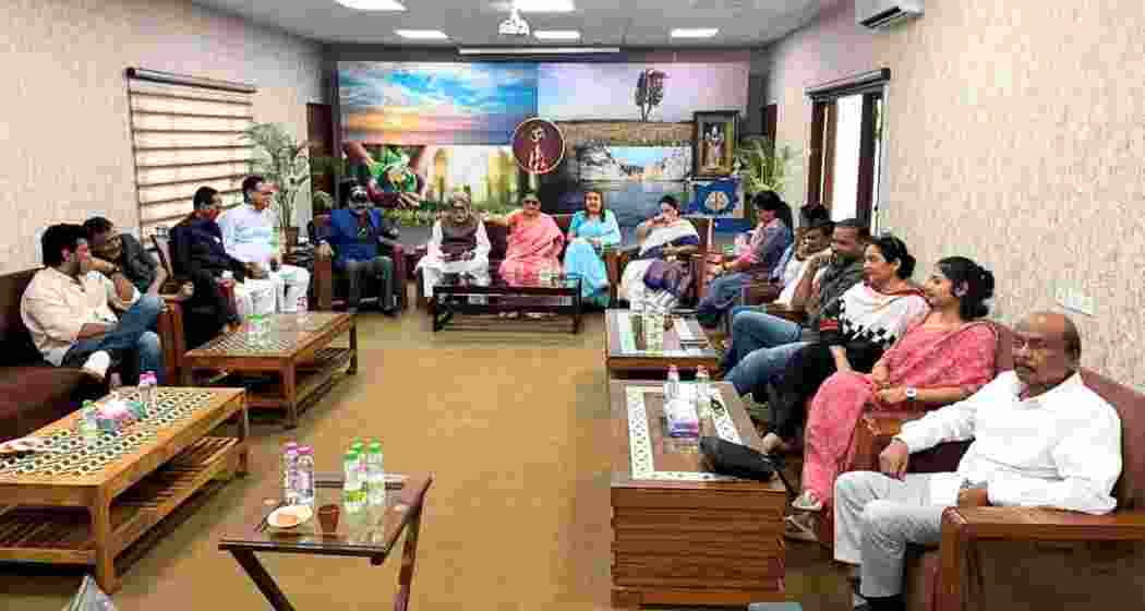 TMC rebels at the Nationalist Citizens Party of India (NCPI) office in New Delhi, on Sunday.