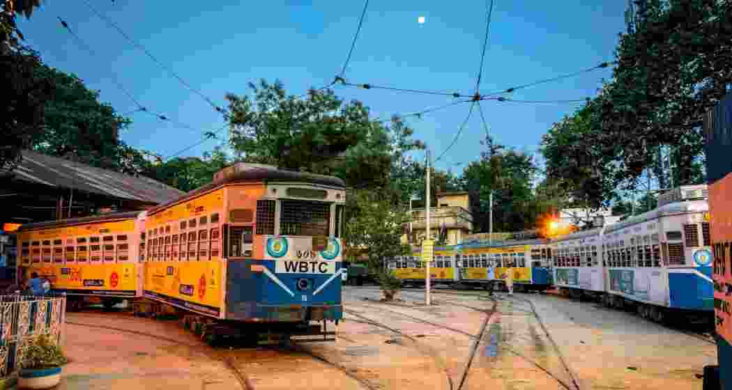 As dusk settles over the tram depot, Kolkata’s iconic trams stand shoulder to shoulder, bathed in the last light of the day. These old companions have carried generations through the streets of Kolkata.