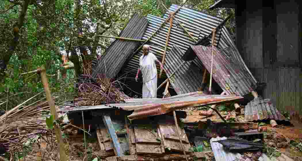 Storm damage in Northeast India. Tripura saw over 1,500 houses hit, while Mizoram shut schools across five districts amid heavy rain, strong winds and landslide threats. (Representational image)