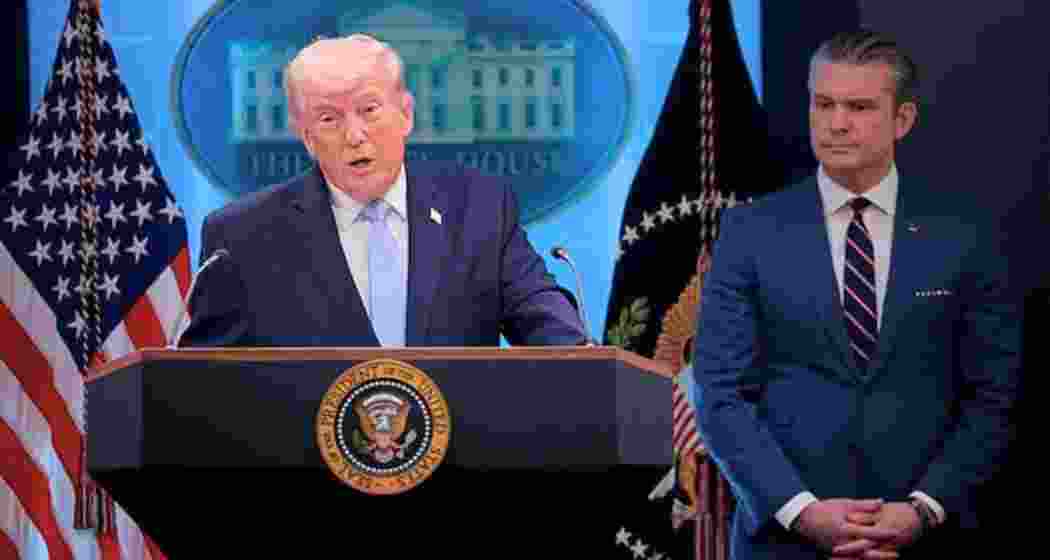 US President Donald Trump addresses the media at the White House on Monday. 