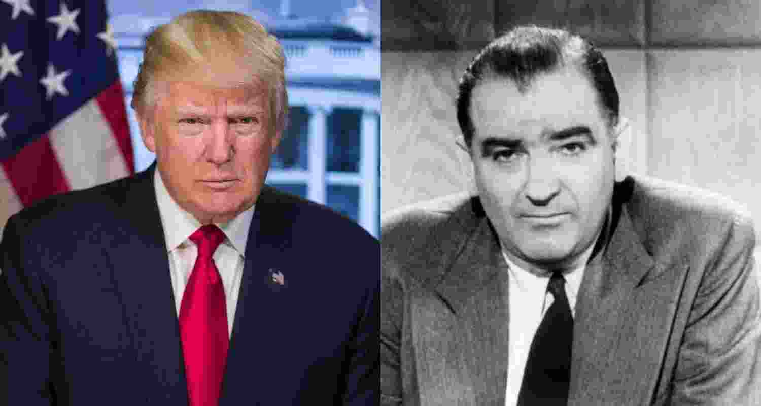 US President Donald Trump (left) and Senator Joseph McCarthy (right).