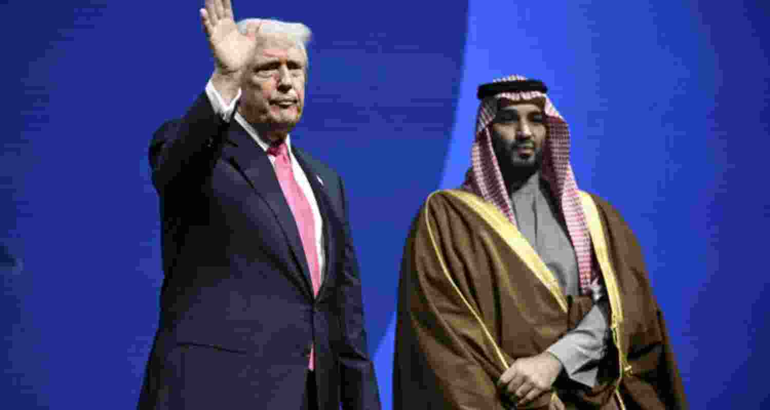 Saudi Arabia’s Crown Prince Mohammed bin Salman and US President Donald Trump in Washington, DC on Wednesday.
