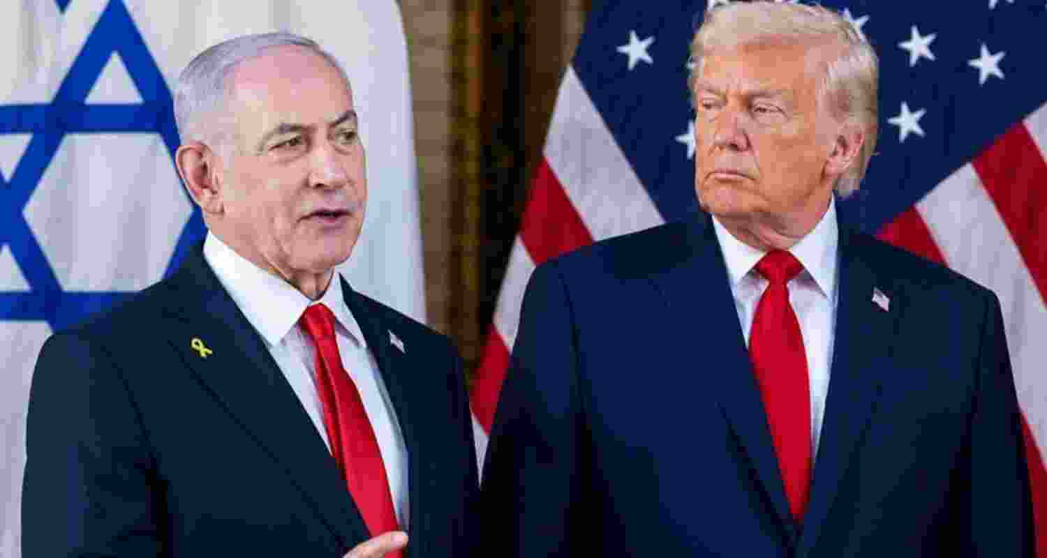 US President Donald Trump with Israeli Prime Minister Benjamin Netanyahu. 
