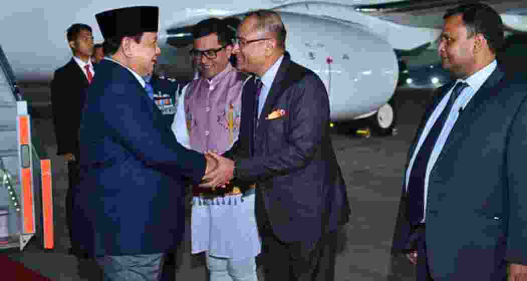 Indonesian President Prabowo Subianto received a warm welcome at the airport from Minister of State for External Affairs, Pabitra Margherita.