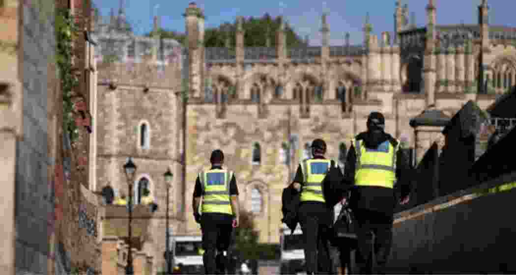 West Midlands Police officers patrol Oldbury after the alleged rape of a Sikh woman.