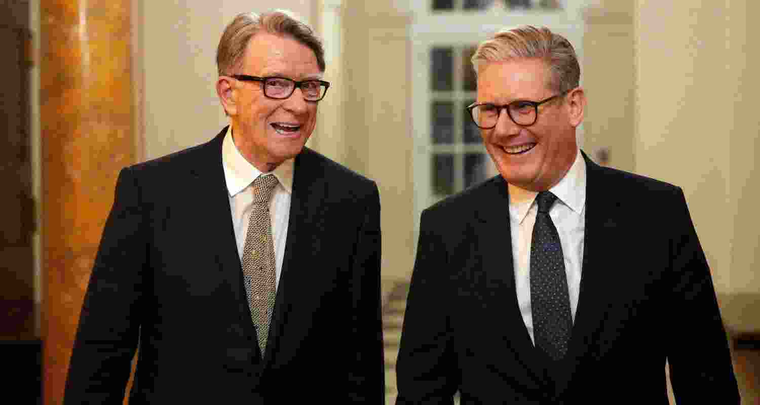 British Prime Minister Keir Starmer with Peter Mandelson.