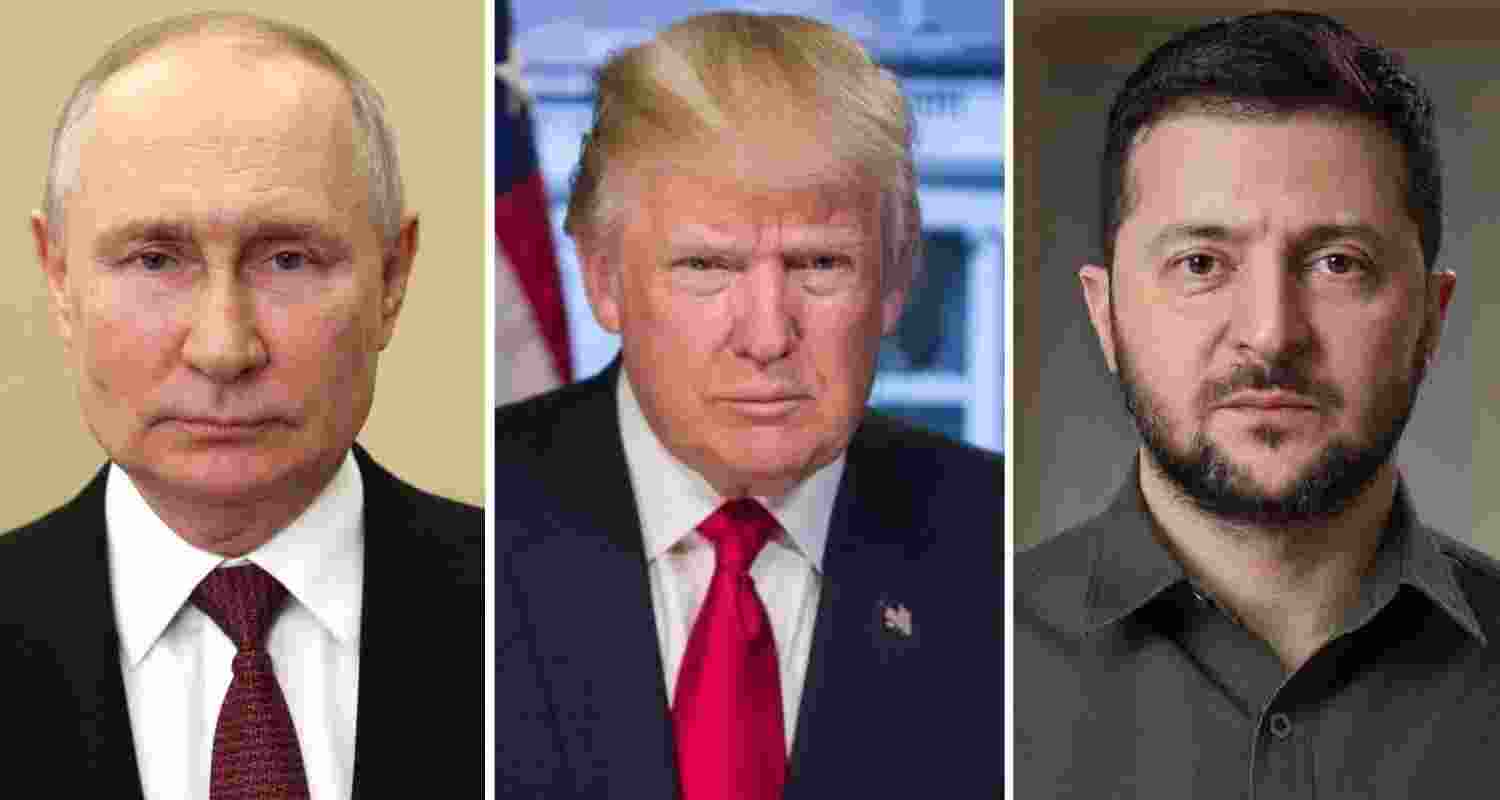 Russian President Vladimir Putin, US President Donald Trump and Ukrainian President Volodymyr Zelensky. Images: X