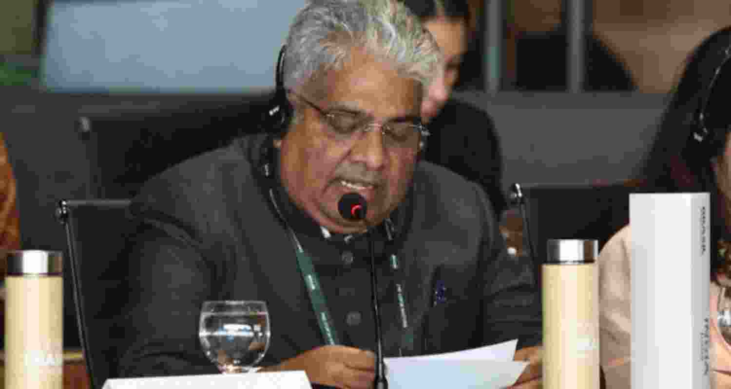 Union Minister Bhupender Yadav addresses the Pre-CoP30 Ministerial Roundtable in Brasilia.