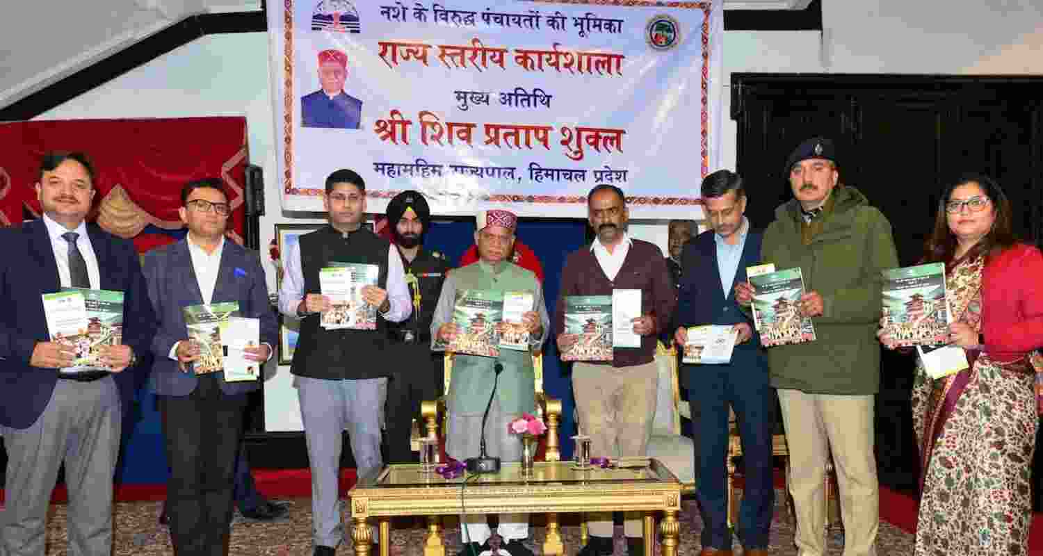Himachal Governor Shiv Pratap Shukla at a workshop organised by the Panchayati Raj Department at Raj Bhawan.