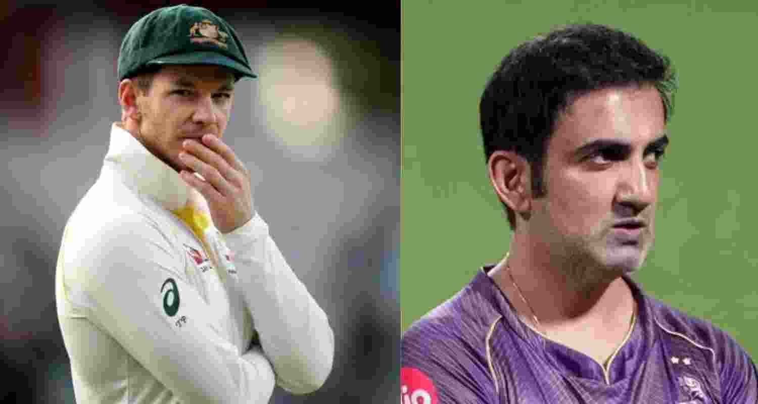(L-R) Tim Paine and Gautam Gambhir. 