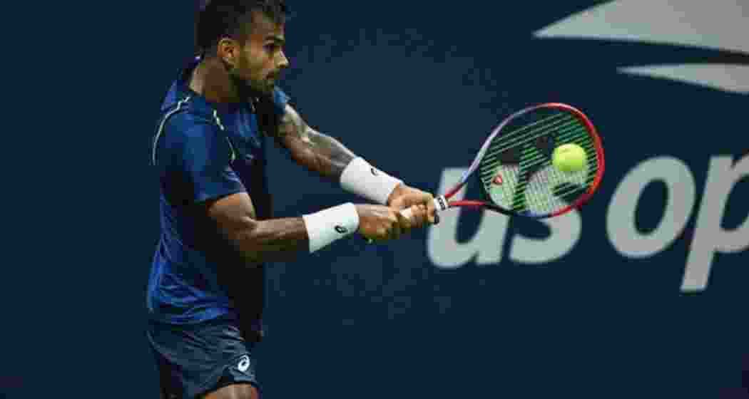 Sumit Nagal in action at the US Open 2024. Image taken from X. 
