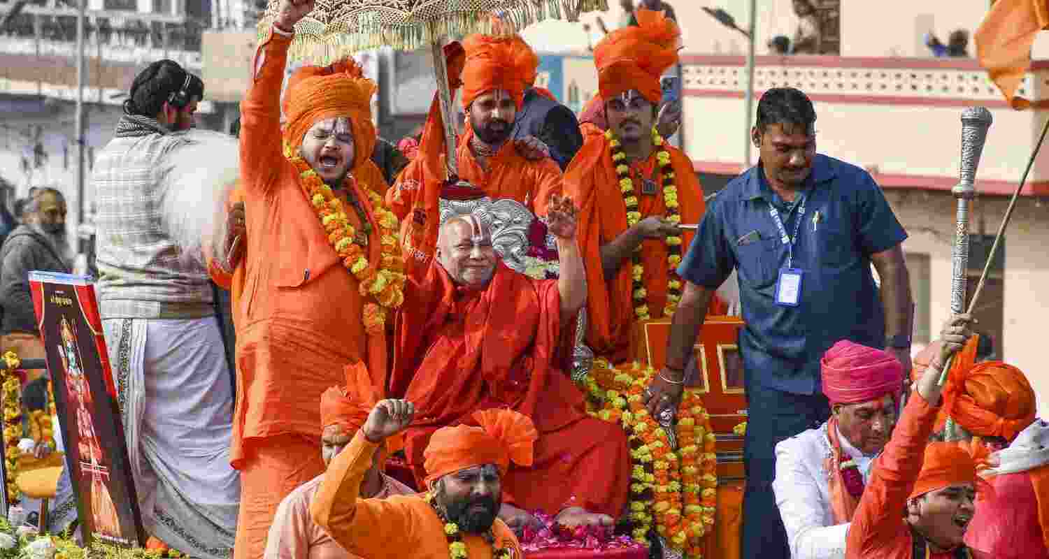 Jagadguru Rambhadracharya Guides Vaishnav Akharas at Maha Kumbh 2025.