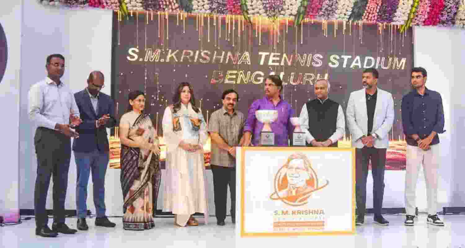 SM Krishna Tennis Stadium inaugurated in Bengaluru.
