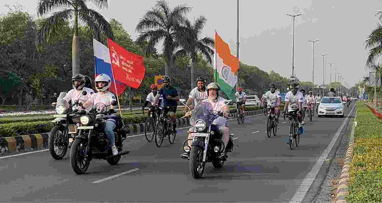 Cycle rally held in Delhi for India-Russia ties.