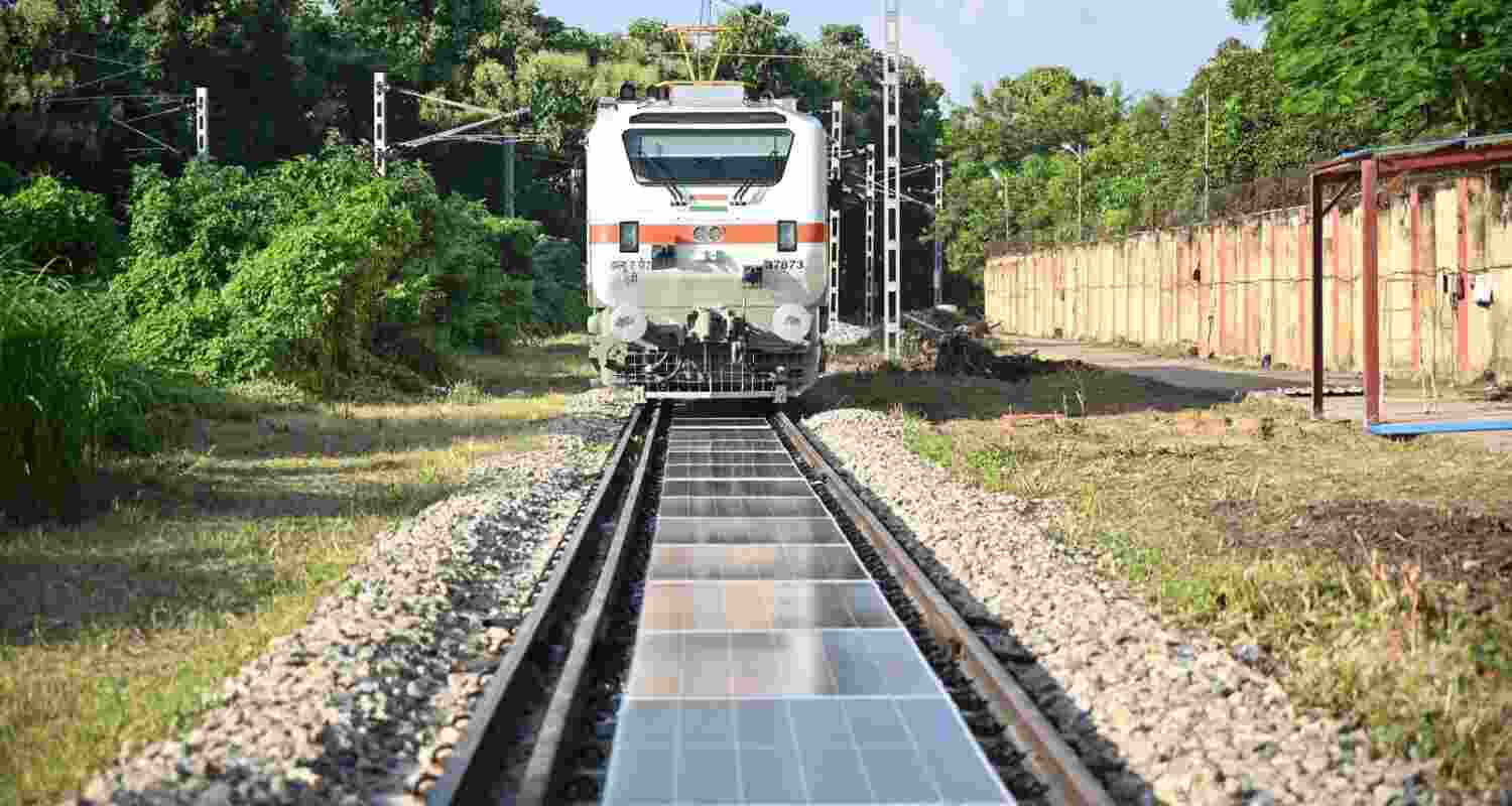 Indian Railways installs first removable solar panel system.