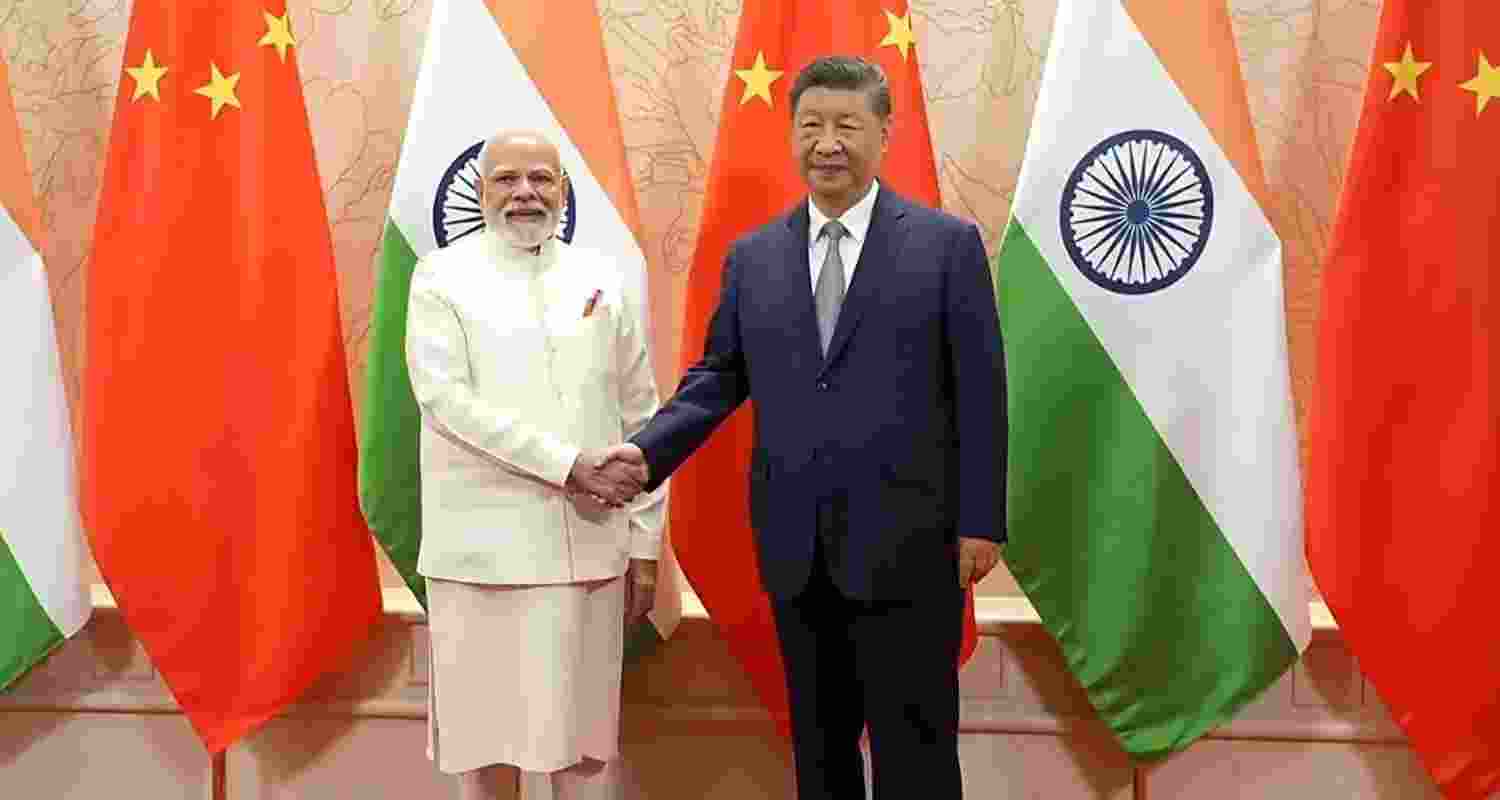 PM Modi meets Xi Jinping at SCO Summit in Tianjin.