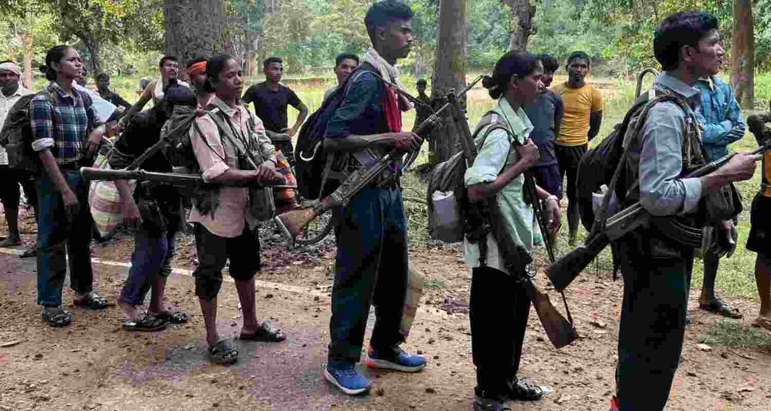 Bastar Sees 21 Maoists Surrender With 18 Weapons.