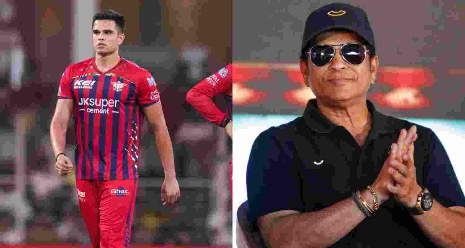 Arjun Tendulkar and Sachin Tendulkar. Arjun Tendulkar and Sachin Tendulkar.