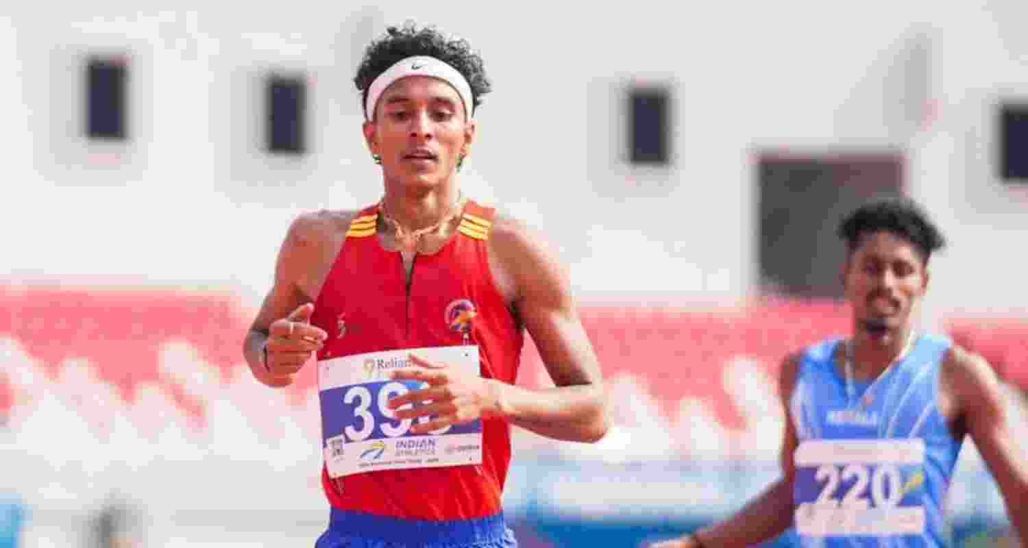 Relay runner Rajesh Ramesh.