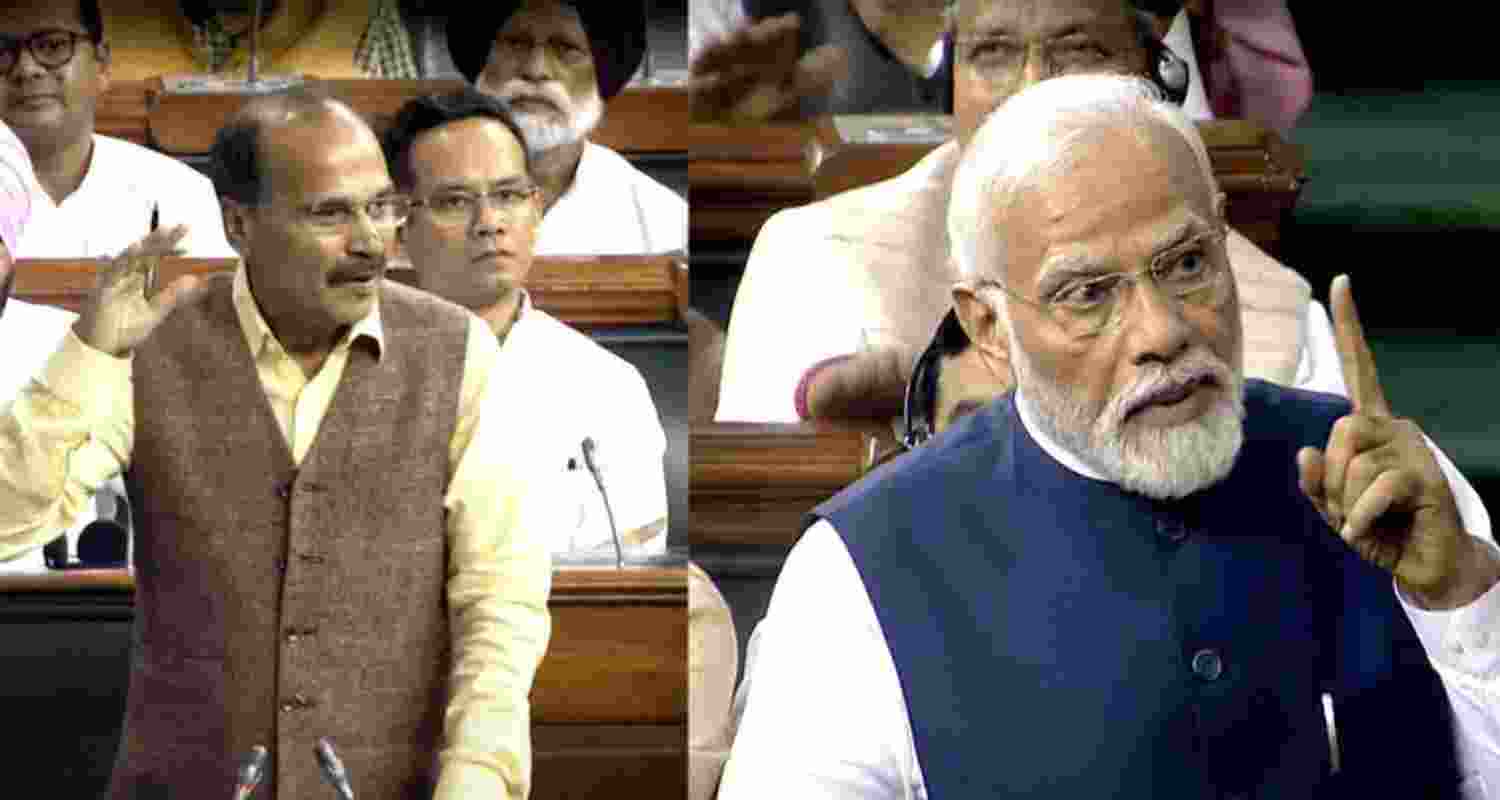 Congress Leader Adhir Chowdhury and Prime Minister Narendra Modi. Image for representative use only.