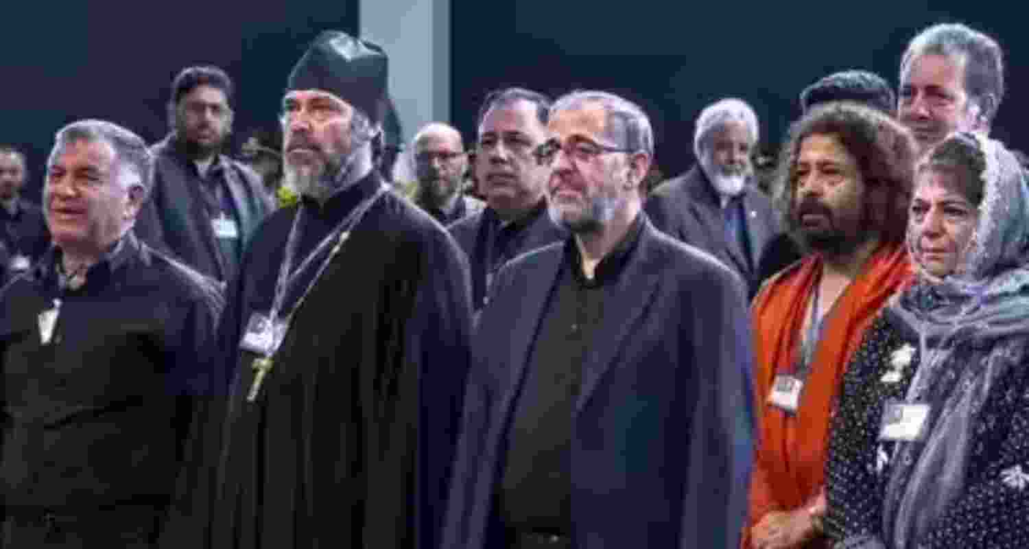 Indian delegation at Ayatollah Seyyed Ali Khamenei's funeral. 