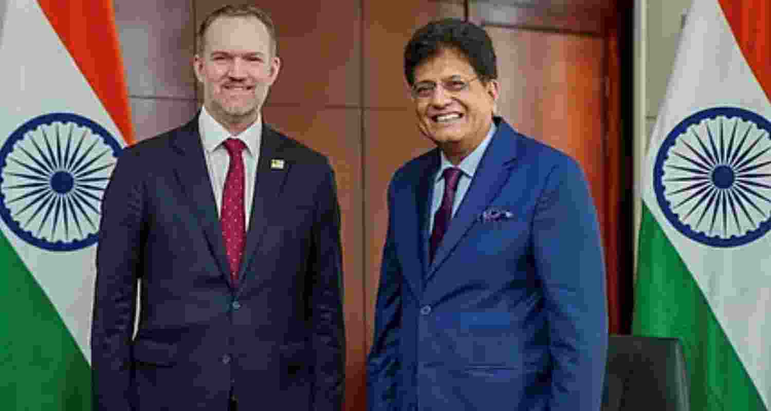 US Trade Representative Jamieson Greer and Commerce and Industry Minister Piyush Goyal. 