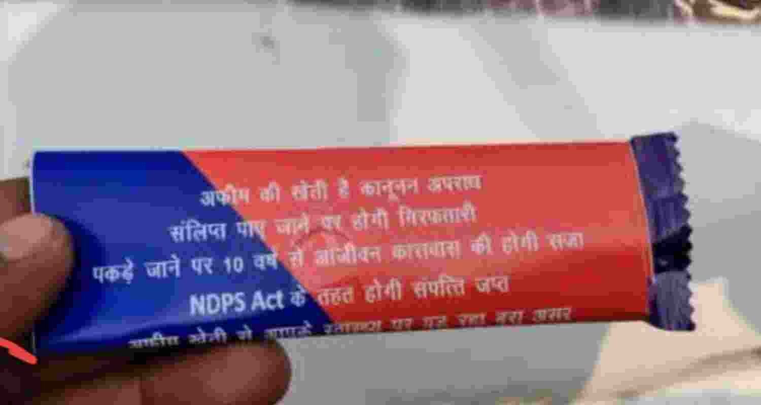 Chocolate wrappers carry legal warnings to curb opium cultivation.