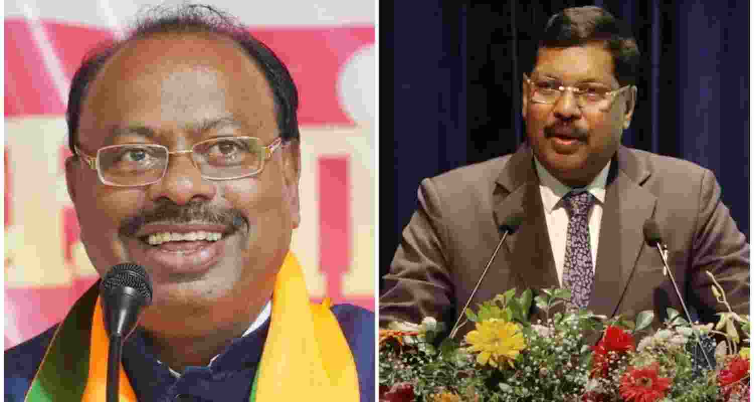 Cong Leader Nana Patole seeks action for CJI Gavai protocol lapse. Image BJP Leader Bawankule and CJI Gavai.