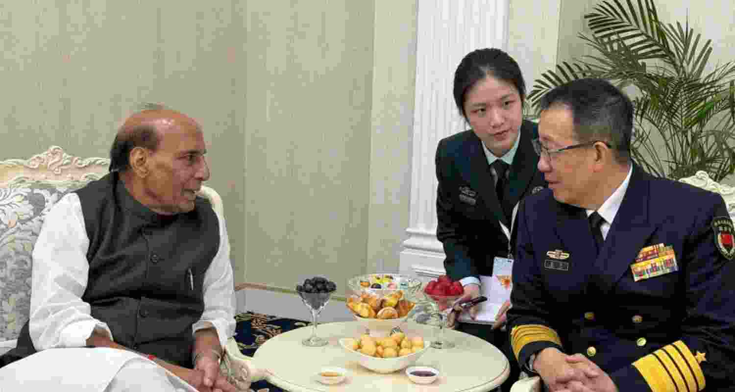 Rajnath Singh met Chinese Defence Minister Admiral Dong Jun on Tuesday.