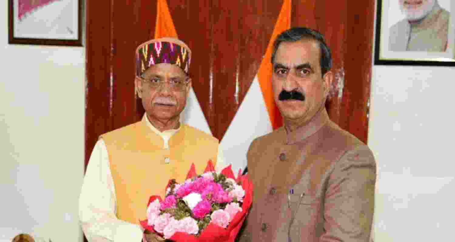 Himachal Pradesh Governor Kavinder Gupta with Chief Minister Sukhvinder Singh Sukhu. 
