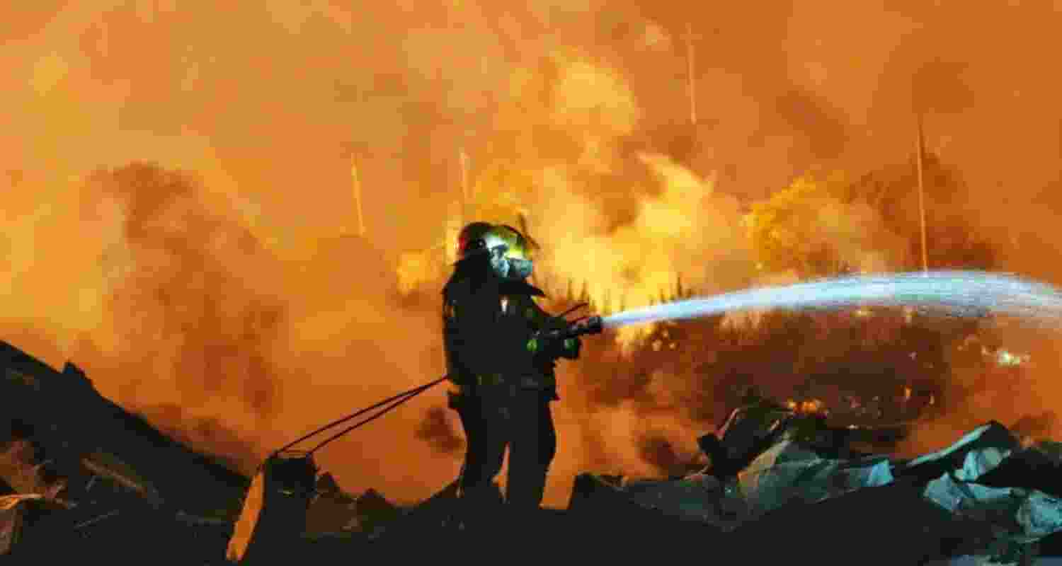 Footage widely shared on Chinese social media platforms captured the scale of the disaster, showing extensive destruction across several kilometres.