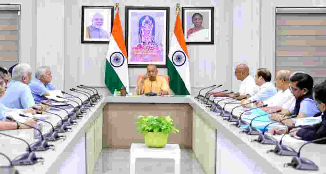 Uttar Pradesh Chief Minister Yogi Adityanath chairs a Cabinet meeting in Lucknow. (File photo)