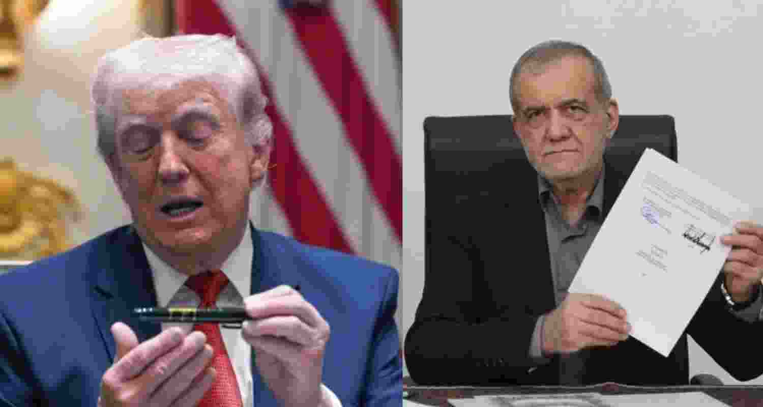 United States President Donald Trump and Iranian President Masoud Pezeshkian. 