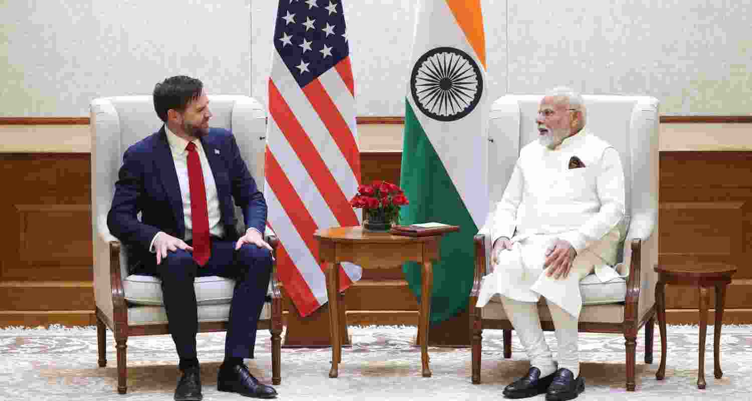 PM Narendra Modi with US Vice-President JD Vance. File photo.