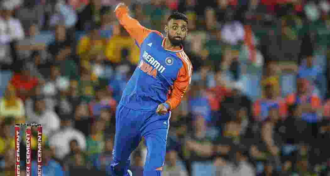 Varun Chakaravarthy in action during an international T20 match. (File photo)