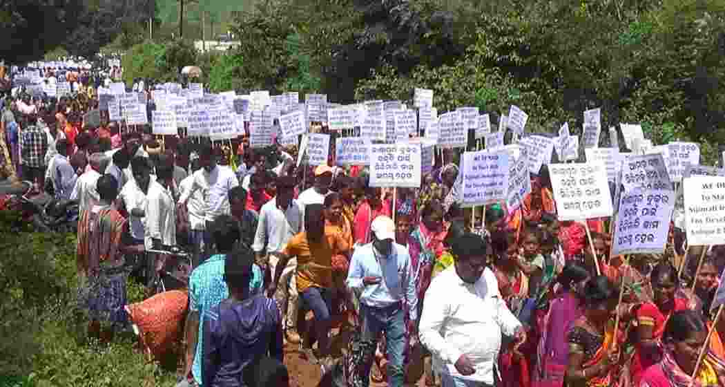 Tribal villagers march in a rally against Vedanta’s proposed bauxite mining project in Sijimali, Rayagada district, Odisha.