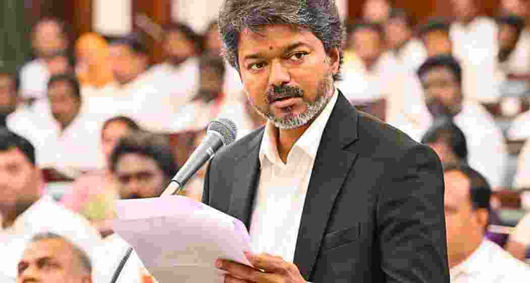 Tamil Nadu Chief Minister C Joseph Vijay during the floor test underway in the Assembly. 