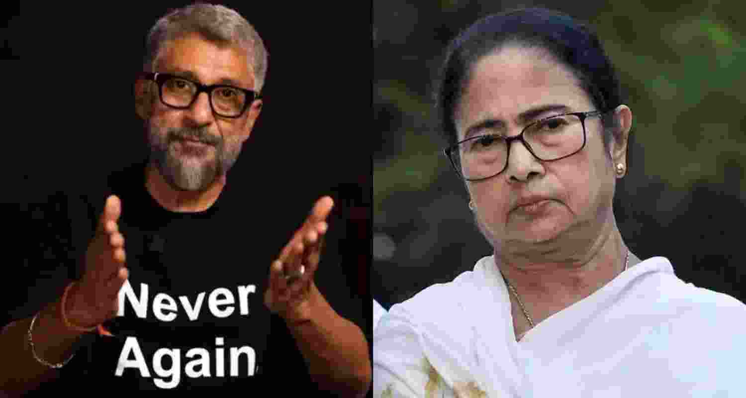 Director of the film 'The Bengal Files', Vivek Agnihotri (left) West Bengal Chief Minister Mamata Banerjee. 