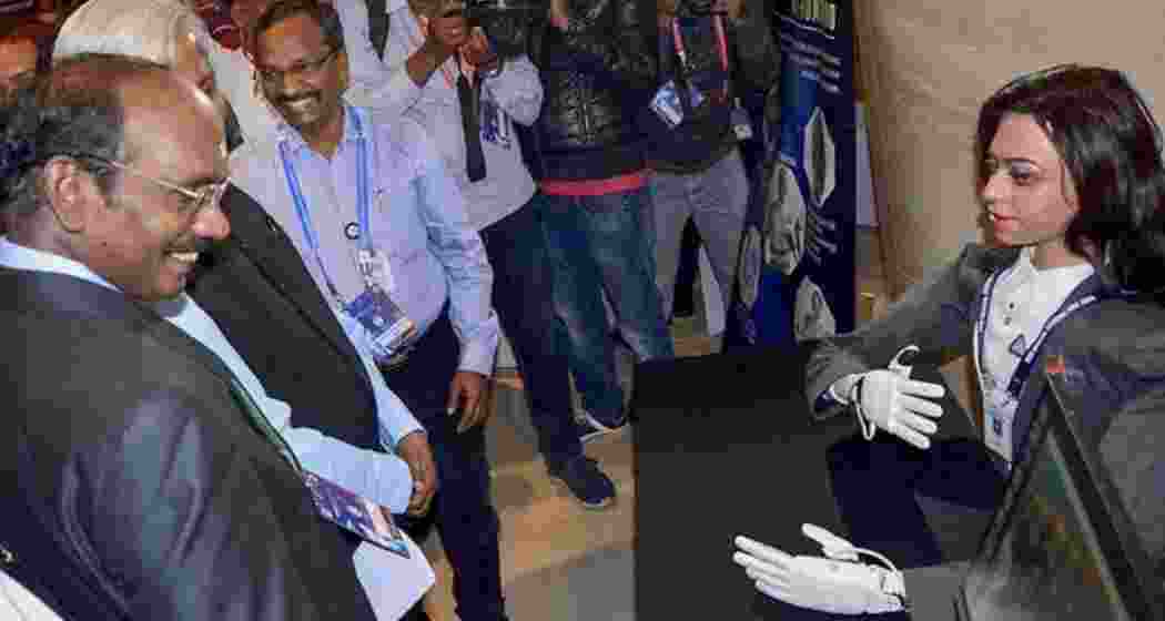 Former ISRO chairman S Somanath takes a closer look at Vyommitra, the half-humanoid robot.