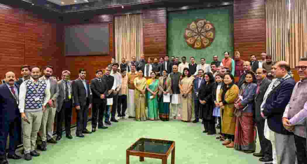 Members of the joint parliamentary committee after a meeting on the Waqf Amendment Bill in New Delhi back in January. (File photo/PTI)