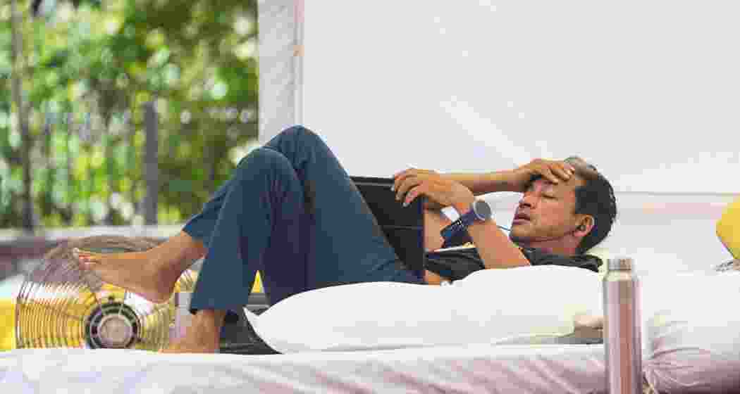 Activist Sonam Wangchuk during an indefinite hunger strike at the Jantar Mantar protest by the Cockroach Janata Party to press for Education Minister Dharmendra Pradh's resignation over alleged exam irregularities, in New Delhi, on Monday.